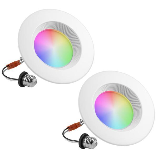 ETL RGB 56 Inch10W Recessed Downlight Retrofit , Wi-Fi LED Can Lights