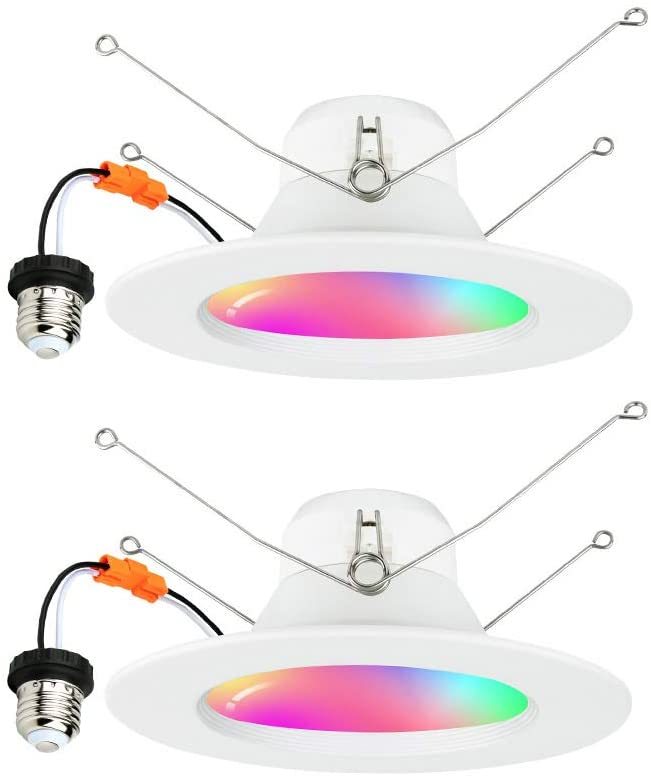 ETL RGB 4 Inch 10W Downlight Retrofit for Housing Wi-Fi LED Can Lights APP Control Compatible with Alexa Recessed Lighting