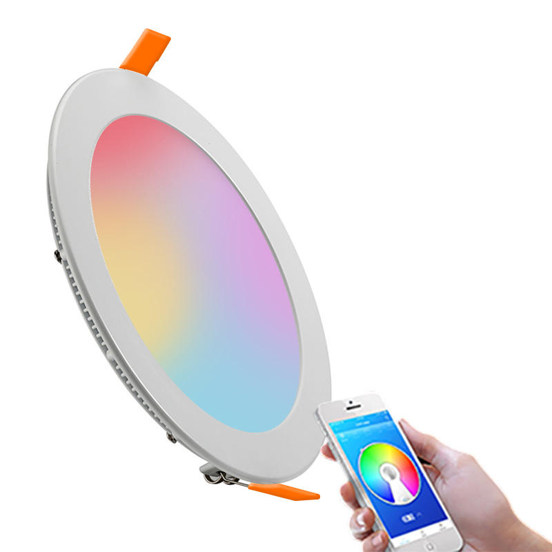 ETL 4 Inch LED RGB Smart Slim Recessed Downlight WiFi APP Control Changeable White 2700K - 5000K Canless Lighting