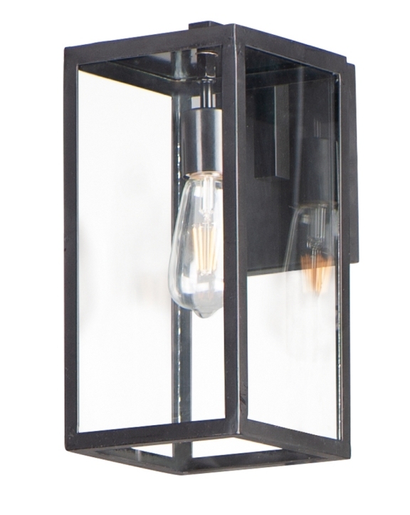 Bestshared Outdoor Wall Lantern 13 1-Light Exterior Wall Sconce Light Fixtures,Wall Mounted Single Light Black with Clear Glass