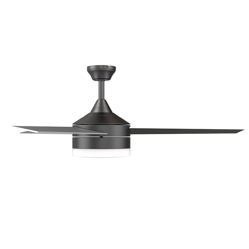 52 Inch Ceiling Fan with LED Light Modern Brush Nickel AC Motor with Pull Chain or Wall Control for Bedroom Living Room 3 Speed